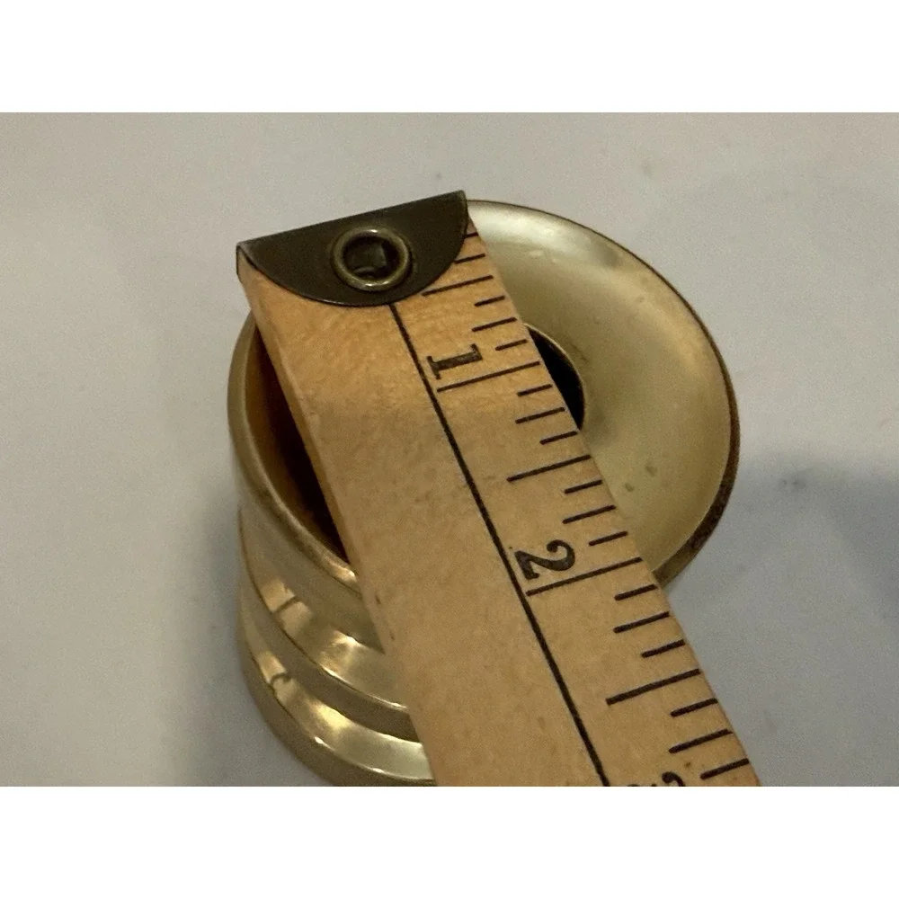 Vintage Gold Tone‎ Heavy Brass Valsan Small Candlestick Holder Portugal 3